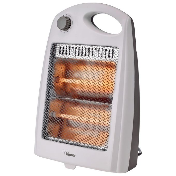 Bimar HR304 Stufa Radiante con Resistenze al Quarzo 2 Livelli di Potenza 800W 220-240V Bianco-Grigio