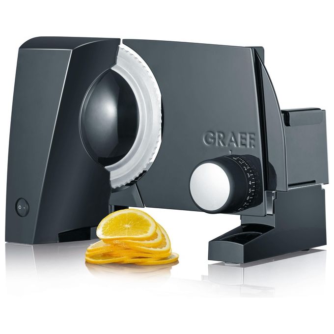 GRAEF S10002 SlicedKitchen Affettatrice Elettrica Universale 170 W Lama Acciaio Inox Diametro 170 mm Spessore Taglio 0-20 mm Protezione Bambini colore Nero