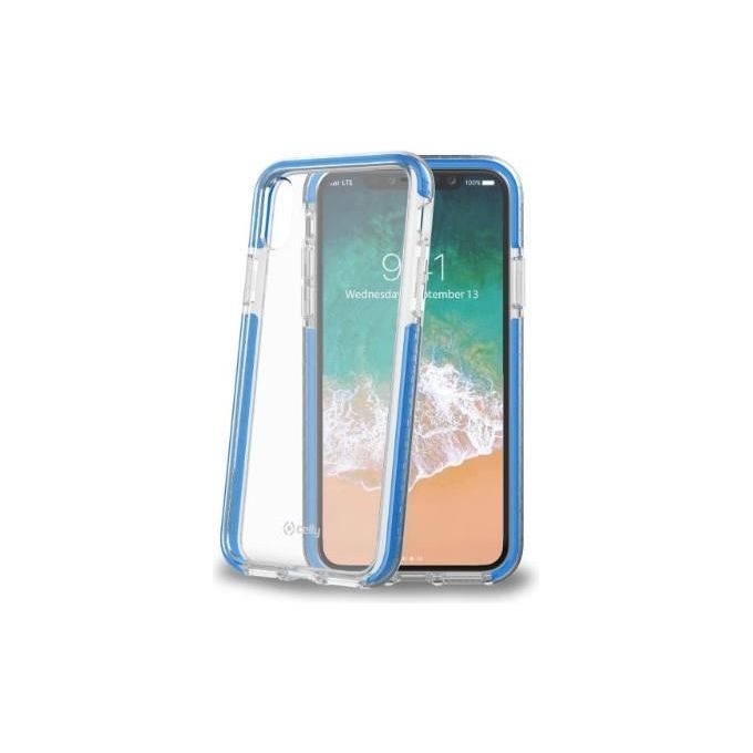 Celly Hexagon Cover per iPhone XS-X Azzurro