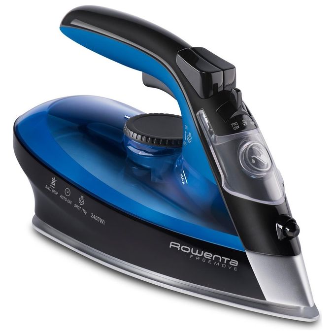 Rowenta DE5010 Freemove Ferro da Stiro a Vapore Senza Filo Capacita' 0,25 Litri 2400 W 27 g-min Nero-Blu