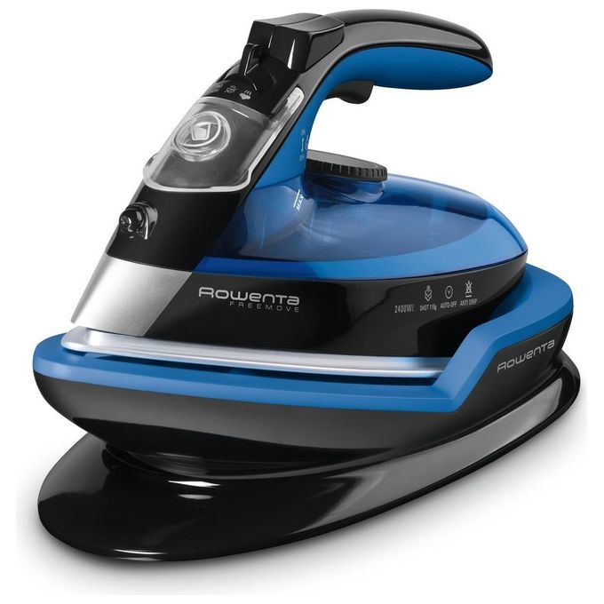 Rowenta DE5010 Freemove Ferro da Stiro a Vapore Senza Filo Capacita' 0,25 Litri 2400 W 27 g-min Nero-Blu