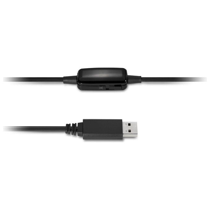 Kensington K33065WW Cuffie PC USB Tipo A Sovraurali con Microfono Controllo Volume Cavo 1,8 m colore Nero