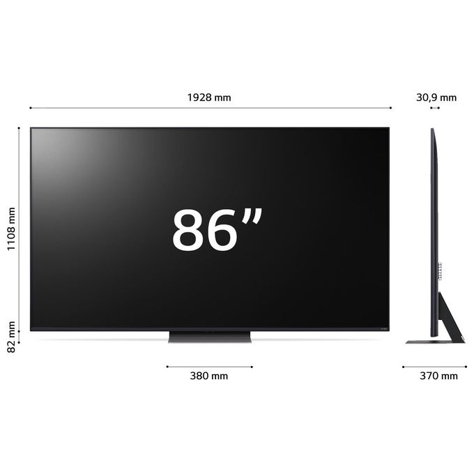 LG 86QNED86T6A.API Serie QNED86 TV 4K 86'' QNED 4 HDMI Smart TV 2024 con webOS 24 colore Ashed Blue