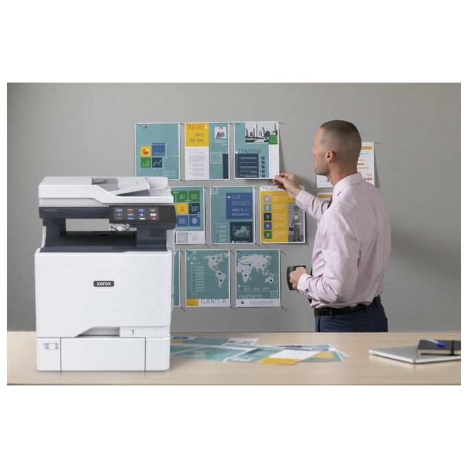 Xerox C625V_DN VersaLink C625 Stampante Multifunzione Laser a Colori A4 50 ppm Duplex Automatico con Touchscreen 7 pollici Wi-Fi Opzionale Ethernet Gigabit NFC colore Nero