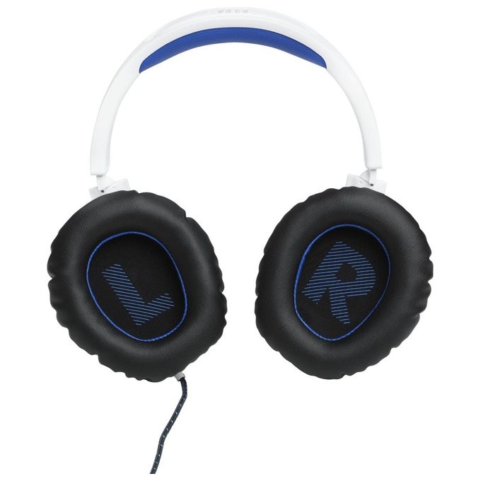 JBL JBLQ100PWHTBLU Quantum 100P Cuffie Gaming Over Ear con Filo Microfono Boom Rimovibile Audio 3D PS5 PS4 PC colore Bianco e Blu