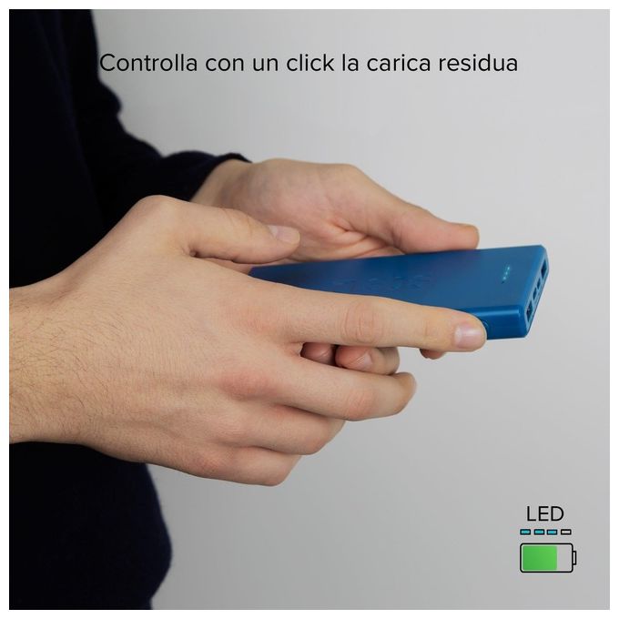 Sbs Powerbank 10.000 mAh Extra Slim con Porta USB 2.1A Intelligent Charge