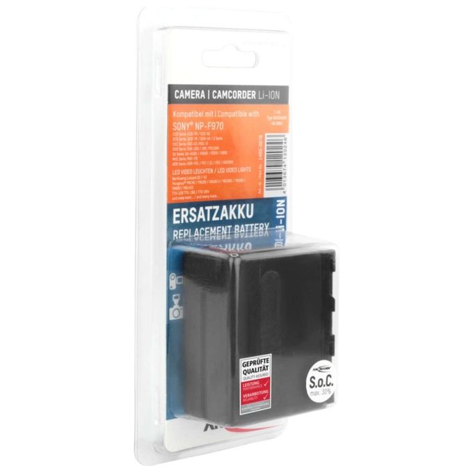 Ansmann 1400-0078 Batteria Ricaricabile Li-Ion 6600 mAh 7,4 V Sostituisce Sony NP-F970 colore Nero