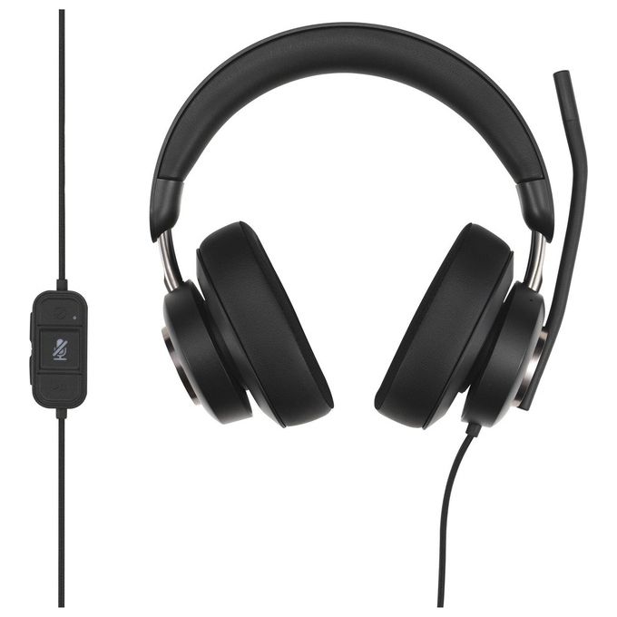Kensington K83451WW H2000 Cuffie Over-Ear USB-C con Microfono Cancellazione Rumore Plug and Play colore Nero