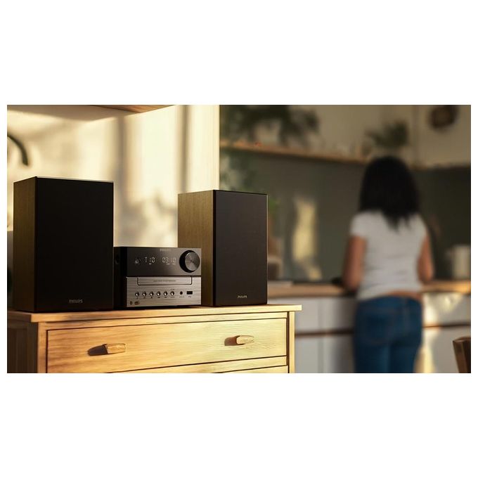 Philips TAM3505M2-12 Micro Hi-Fi DAB DAB+ FM Bluetooth 5.4 Auracast Lettore CD USB 20W colore Nero