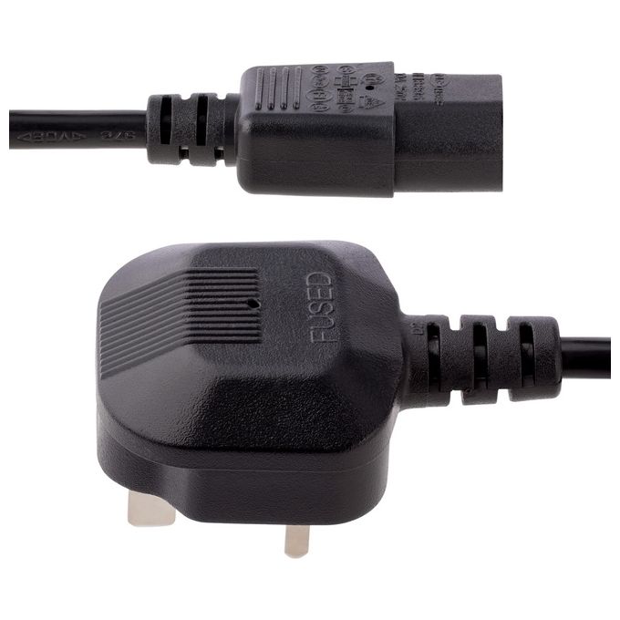 StarTech Cavo di alimentazione per computer del Regno Unito 3 m - Spina a tre spinotti - C13 a BS-1363