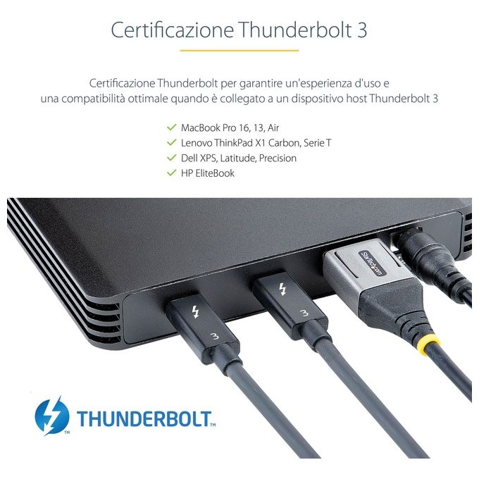 StarTech.com M2E4BTB3 Contenitore Esterno SSD 4x M.2 NVMe Thunderbolt 3 40 Gbit-s DisplayPort Integrata Ventola Attiva Alimentatore Incluso colore Nero