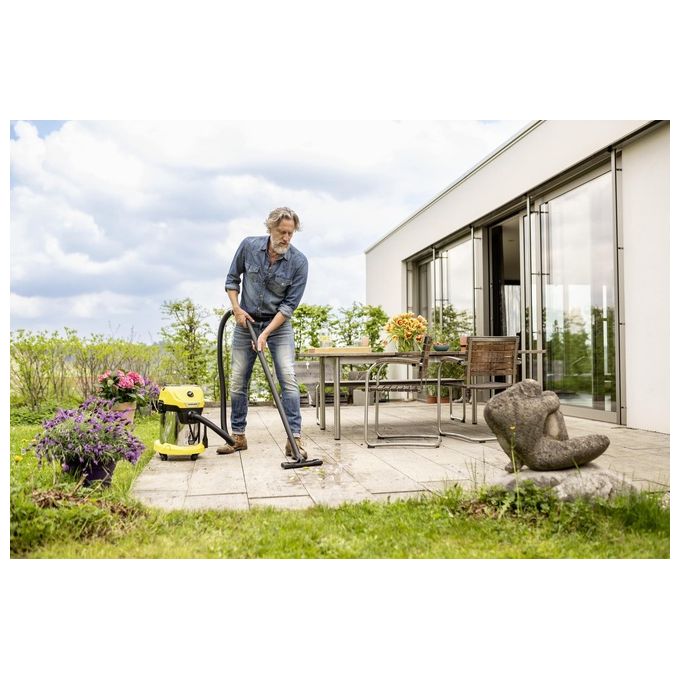 Kärcher 1.628-575.0 WD 3-18 S Aspirapolvere Cilindro Senza Sacchetto 17 L 225 W Batteria 18 V colore Nero Acciaio inox Giallo