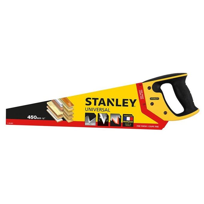 Stanley 1-20-003 Segaccio Universale a Mano 45 cm 9 TPI denti temprati affilatura doppio bisello colore Giallo