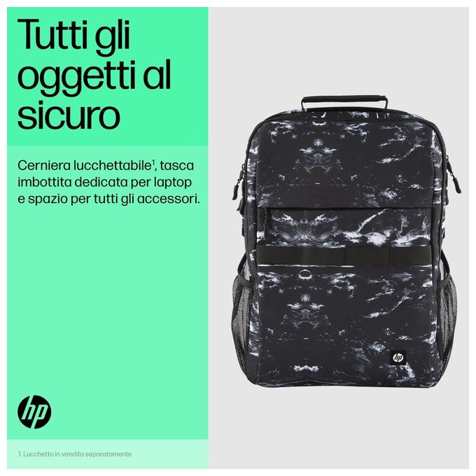 HP 7J592AA Campus Zaino per Notebook 20L con Materiale Riciclato Scomparto Imbottito 16.1'' colore Nero