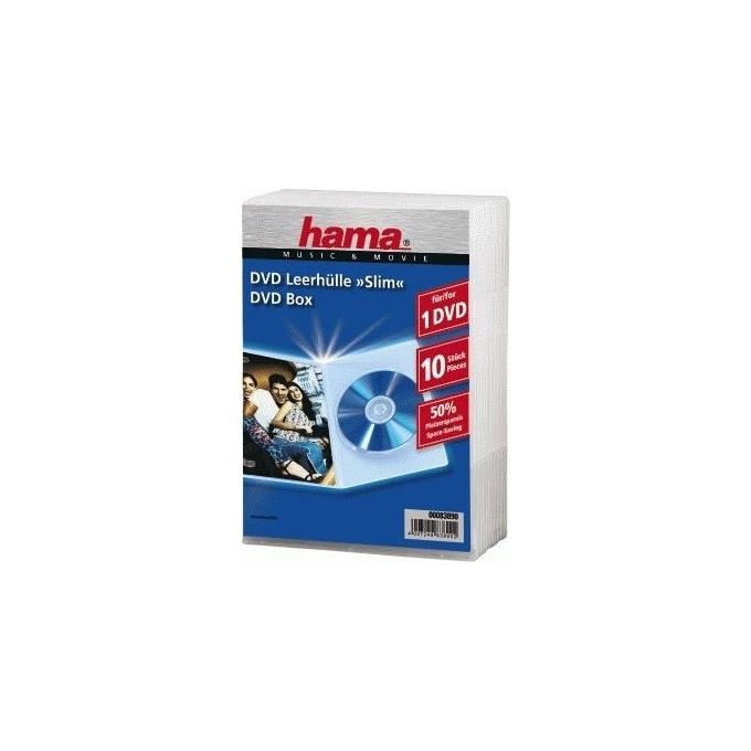 Hama Custodie Dvd Slim Trasparente 10 Pezzi Trasparente