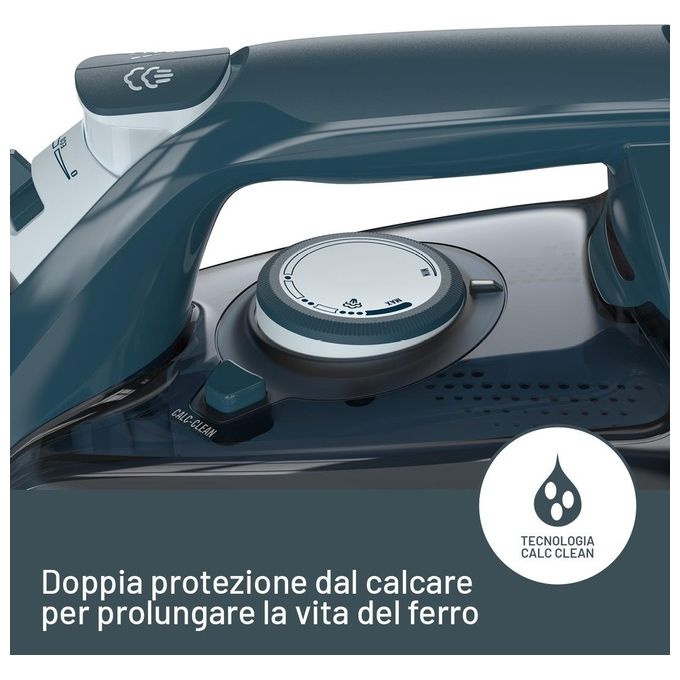 Imetec 9041 F-Light Ferro da Stiro a Vapore Piastra Glide Ceramic 2200 W Colpo Vapore 150 g colore Blu