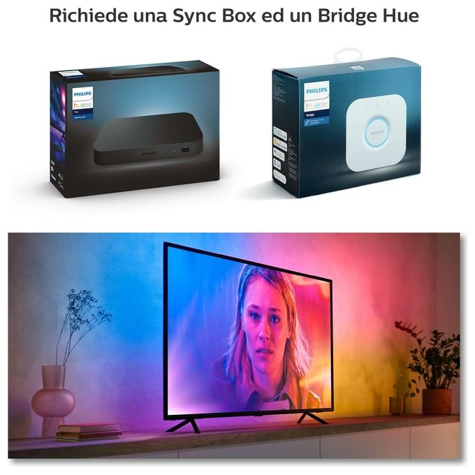 Philips 8718699784799 Hue White and Color Ambiance Striscia LED intelligente Bluetooth Zigbee 20 W 1100 lm colore Nero