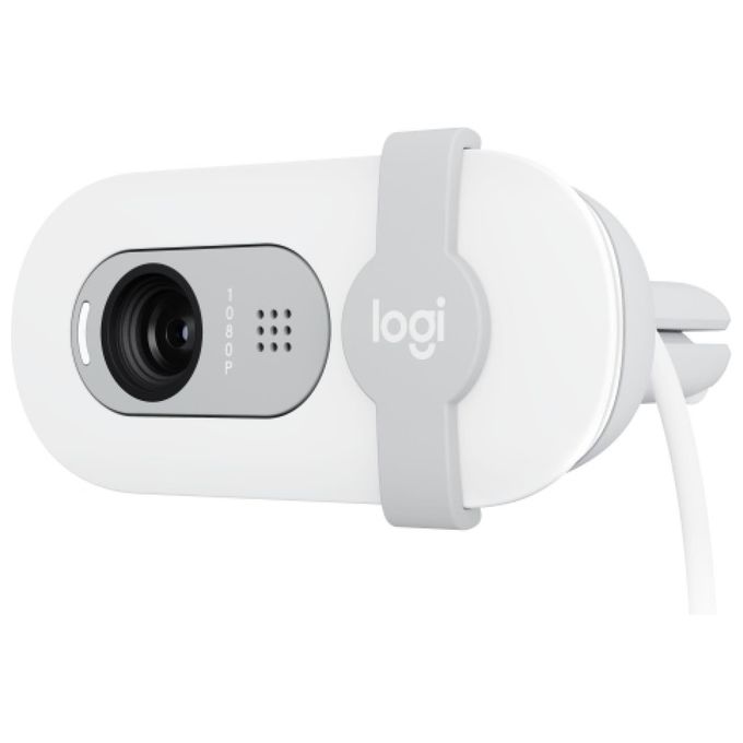 Logitech 960-001617 Brio 100 Webcam Full HD 1080p con Microfono Integrato e Copriobiettivo per Privacy colore Bianco
