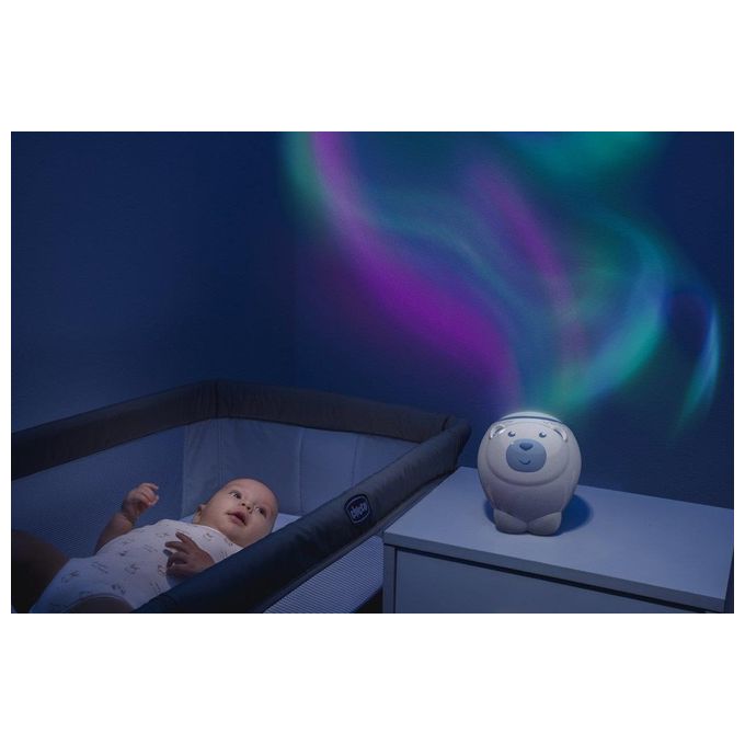 Chicco 00011558100000 First Dreams Proiettore 2in1 da Culla e da Comodino con Aurora Boreale Musica Classica e Suoni della Natura colore Rosa