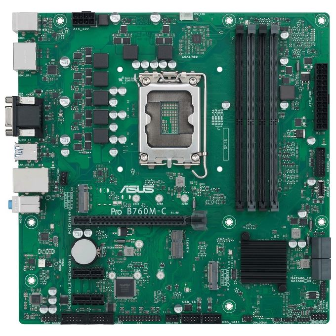 ASUS 90MB1DX0-M1EAYC PRO B760M-C-CSM Scheda Madre micro ATX Intel B760 LGA 1700 DDR5 4x DIMM M.2 HDMI 2.1 DisplayPort 1.4 colore Nero