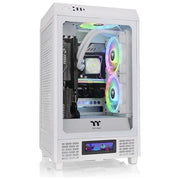 Thermaltake CA-1X9-00S6WN-00 The Tower 200 Case PC Mini Tower Mini-ITX con Pannello in Vetro Temperato e Supporto GPU fino a 38 cm colore Bianco