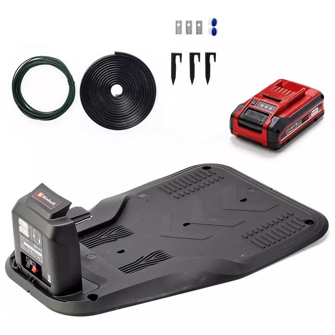 Einhell 3413975 Flexo Cam Plus 600 Tagliaerba robotizzato Superficie fino a 600 m² Altezza taglio 20-60 mm Wi-Fi App Control colore Nero Rosso Argento