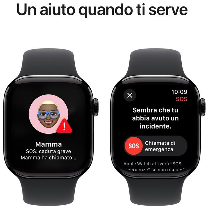 Apple MWWE3QL-A Watch Series 10 Smartwatch GPS 42mm Cassa Alluminio 64 GB watchOS 11 colore Jet Black