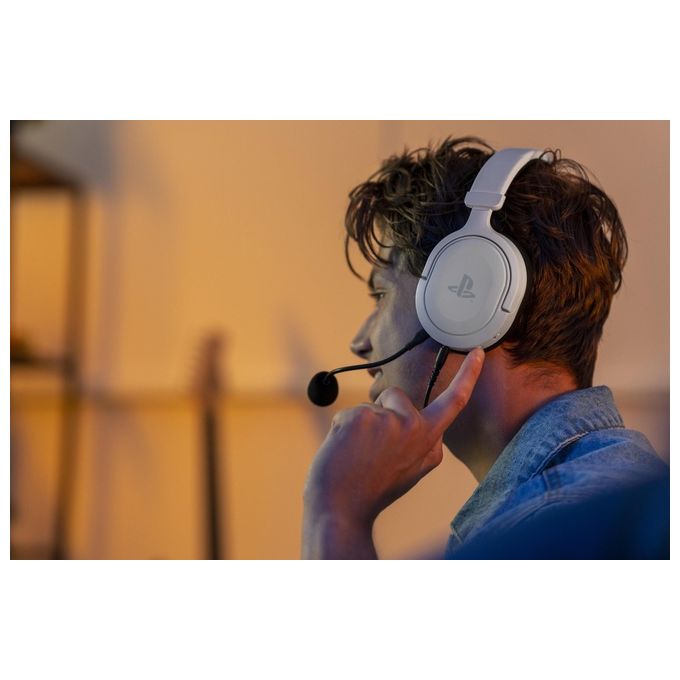 Trust Gaming GXT 498W Forta Cuffie Ecosostenibile PS5 e PS4 con Licenza Ufficiale PlayStation 5 Over-Ear Cavo da 1.2mt Microfono Staccabile Jack Audio 3.5mm Bianco