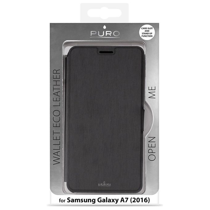 Puro SGGA710BOOKCBLK Custodia a portafoglio in eco pelle per Samsung Galaxy A7 5,5 '' nero