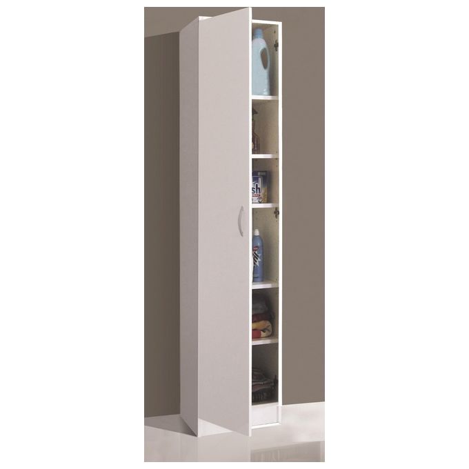 CTF 751140 Colonna Tuttopiani 5 Ripiani di Cui 4 Regolabili Spessore 18 mm Montaggio a Scomparsa 40x36x186 cm colore Bianco