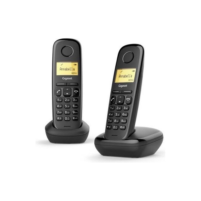 Gigaset A170 Duo Coppia Cordless DECT Display 1,5'' Rubrica Nero