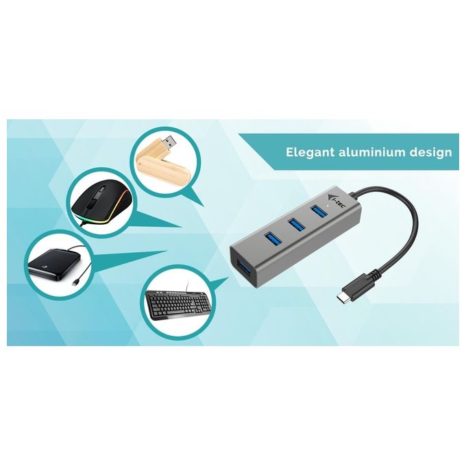 I-Tec C31HUBMETAL403 Metal Usb-c Hub 4 Port
