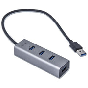 I-tec Metal U3HUBMETAL403 Hub di Interfaccia Usb 3.0 Type-A 5000Mbit-s Grigio