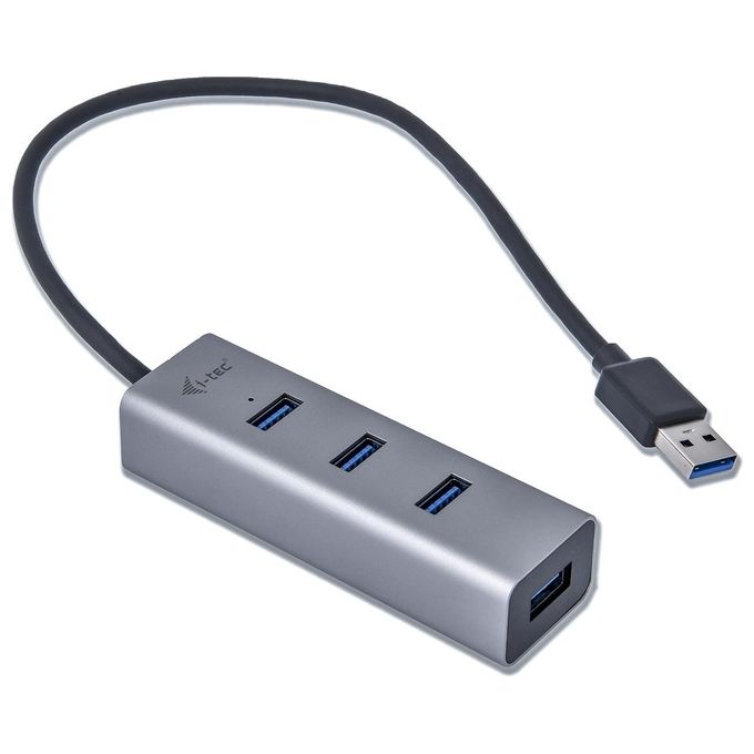 I-tec Metal U3HUBMETAL403 Hub di Interfaccia Usb 3.0 Type-A 5000Mbit-s Grigio