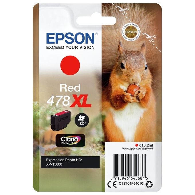 Epson Photo Hd 478XL Scoiattolo Cartuccia d'Inchiostro Rosso