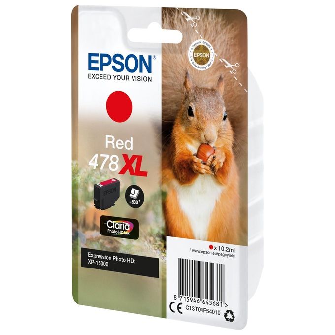 Epson Photo Hd 478XL Scoiattolo Cartuccia d'Inchiostro Rosso