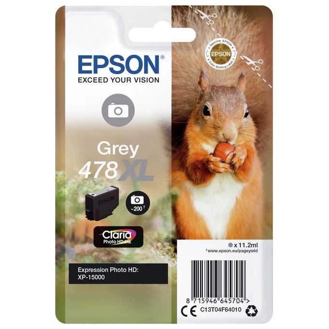 Epson Photo Hd 478XL Scoiattolo Cartuccia d'Inchiostro Grigio