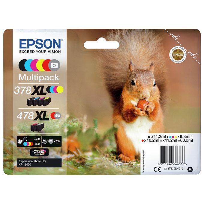 Epson Multipack 6 Colori 378XL-478XL Claria Photo Hd Ink