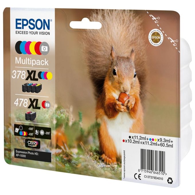 Epson Multipack 6 Colori 378XL-478XL Claria Photo Hd Ink