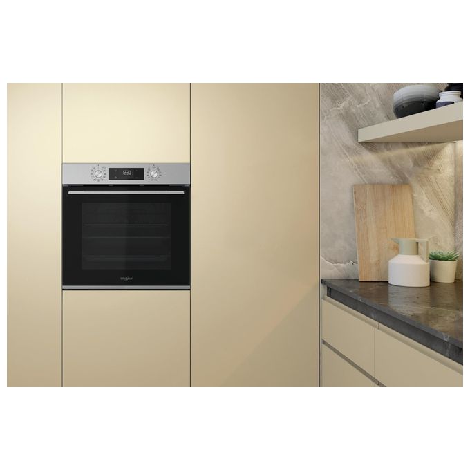 Whirlpool OMK58HU0X Elements Forno da incasso Elettrico Ventilato Multifunzione 71 L Classe A+ Grill Autopulizia Idrolitica (60x60x55 cm) colore Inox