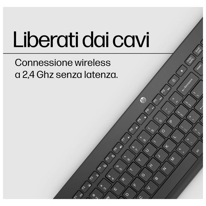 HP 3L1E7AA Tastiera Wireless Full-size RF 2.4 GHz Layout Italiano Tastiera a Isola colore Nero