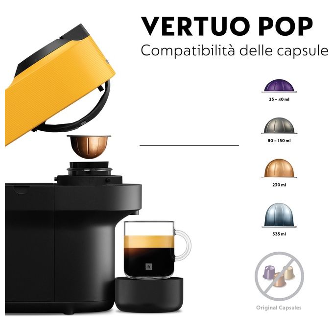De'Longhi NESPRESSO ENV90.Y Macchina da caffe' a capsule 0,56 L 1260 W Wi-Fi colore Giallo