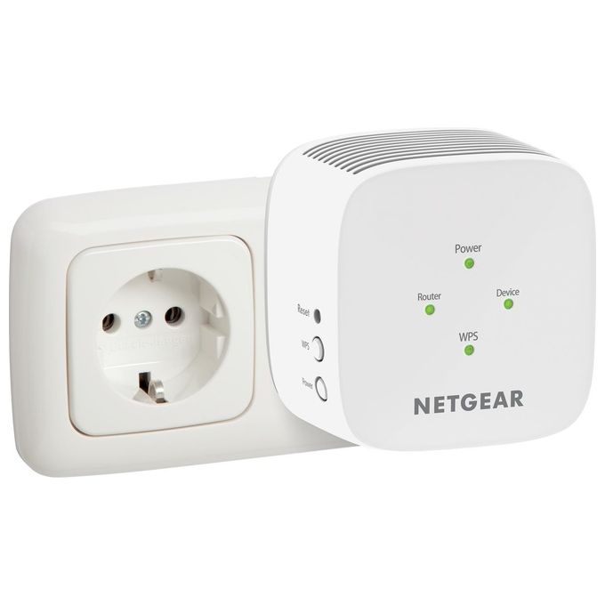 Netgear EX6110-100PES WiFi Range Extender Access Point Dual Band AC1200 2.4GHz 5GHz colore Bianco