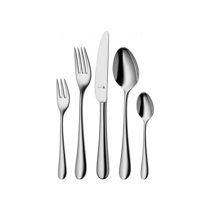 WMF 1140916340 Merit Set di Posate 30 Pezzi Acciaio Inox Cromargan protect Lavabile in Lavastoviglie colore Argento