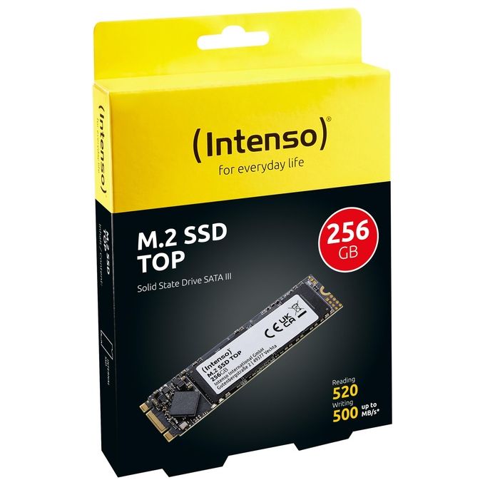 Intenso 3832440 Top SSD Interno M.2 SATA III 256 GB Lettura 520 MB-s Scrittura 500 MB-s colore Nero
