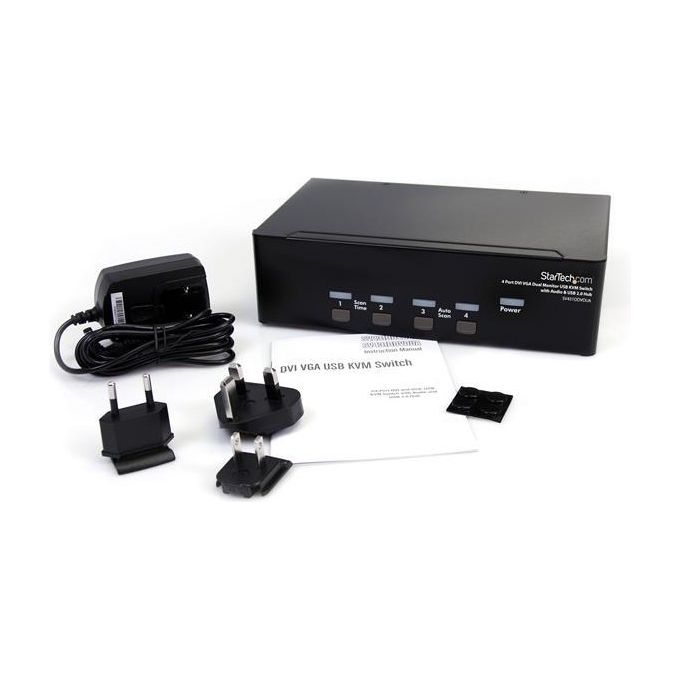 StarTech.com Switch Kvm Dvi Doppio Monitor Vga A 4 Porte