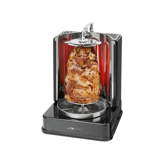 Clatronic DVG 3686 Kebab Multigrill Elettrico Verticale 1400 W Spiedi Rotanti colore Nero