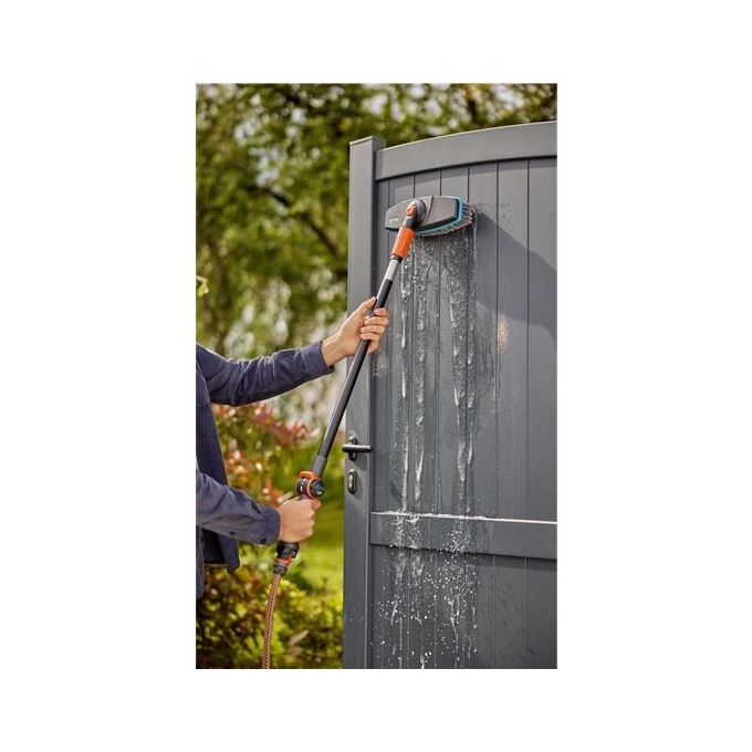 Gardena 18826-20 Set di Pulizia con Manico 90 cm e Idrospazzola Soft per Superfici Delicate con Anelli Detergenti colore Nero
