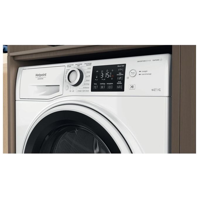 Hotpoint NDB 10736 WA IT Active Lavasciuga Libera Installazione 10-7 Kg 1400 rpm Classe D Inverter (85x59,5x60,5 cm) colore Bianco
