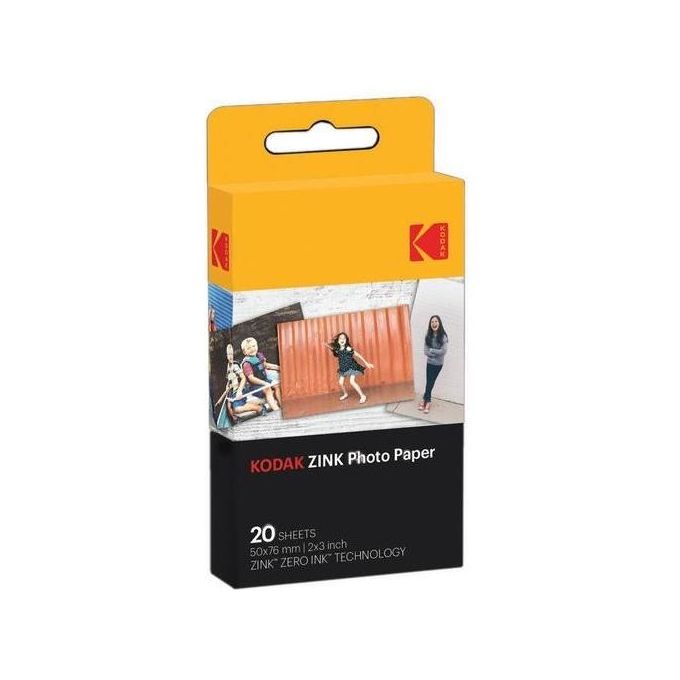 Kodak Carta Fotografica Autoadesiva da 2x3'' 20 Fogli per Printomatic